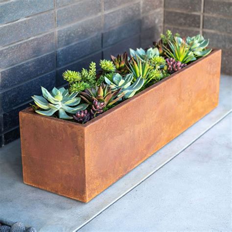 corten steel window box|corten planter box sizes.